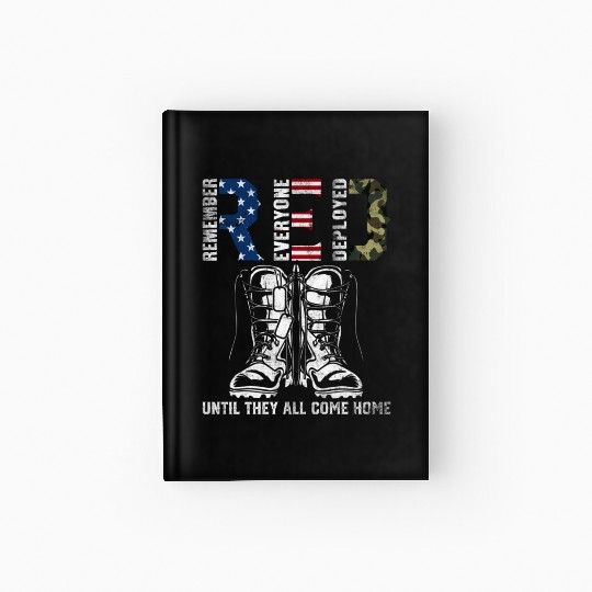 Remember Everyone Deployed Us Flag Camouflage Red Hardcover Journal