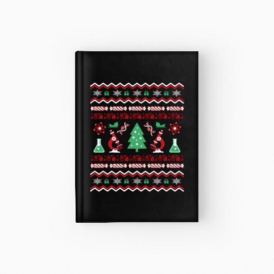 Science Laboratory Ugly Sweater Dna Microbiology Hardcover Journal