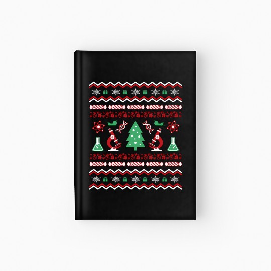 Science Laboratory Ugly Sweater Dna Microbiology Hardcover Journal