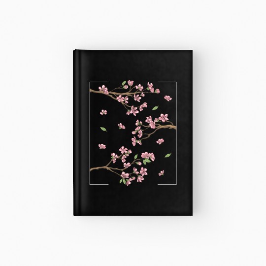 Aesthetic Japanese Style Cherry Blossom Tree Sakur Hardcover Journal