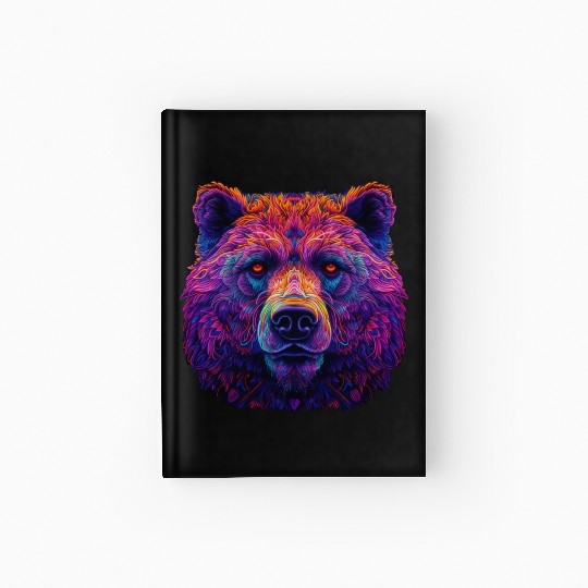 Neon Grizzly Hardcover Journal