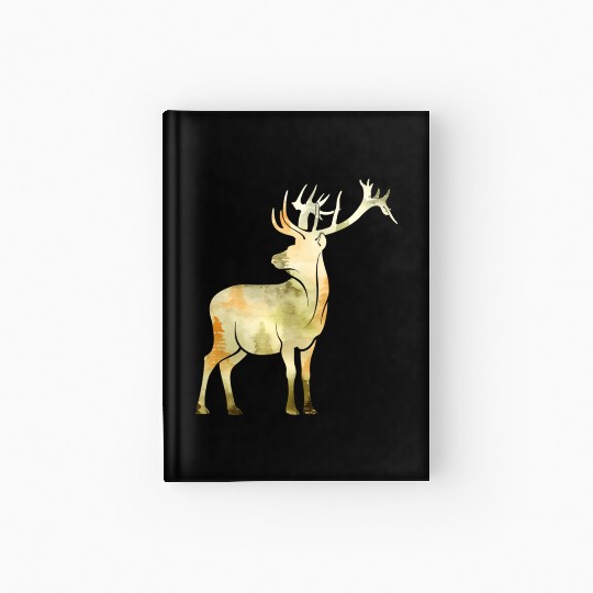 Cute Hello Fall Deer Autumn Lover Animal Leaf Hardcover Journal