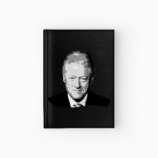 Bill Clinton Grayscale Pop Art Hardcover Journal