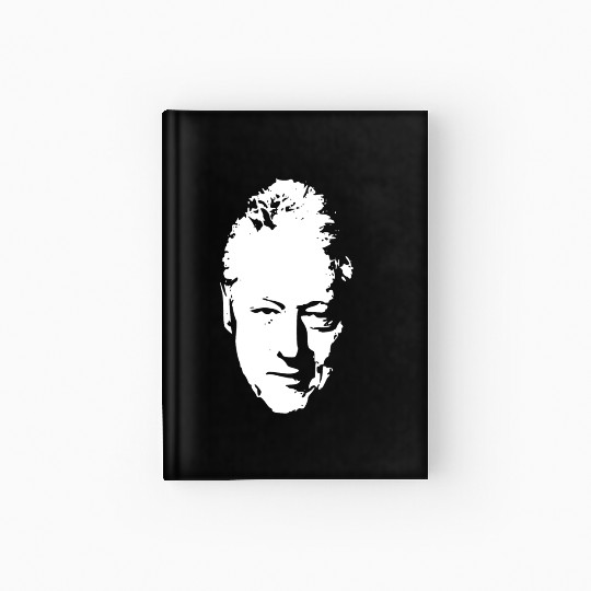 Bill Clinton White On Black Pop Art Hardcover Journal