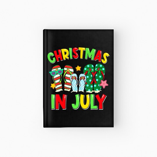 Christmas in July Flip Flops Summer Vacation Hardcover Journal