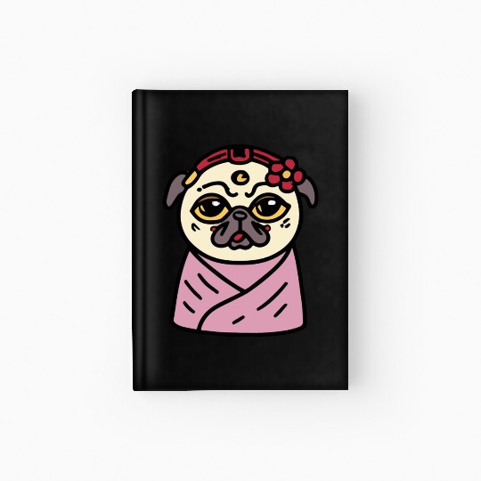 Geisha Pug Dog Lover Puppy Hardcover Journal