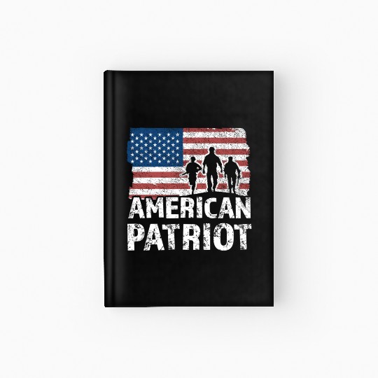 American Patriot Military Soldier Us Flag Veteran Hardcover Journal