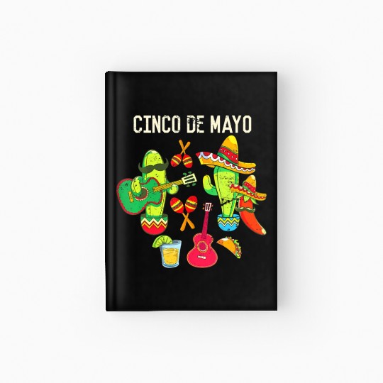 Sombrero Chili Cactus Guitar Mexican Party Cinco Hardcover Journal