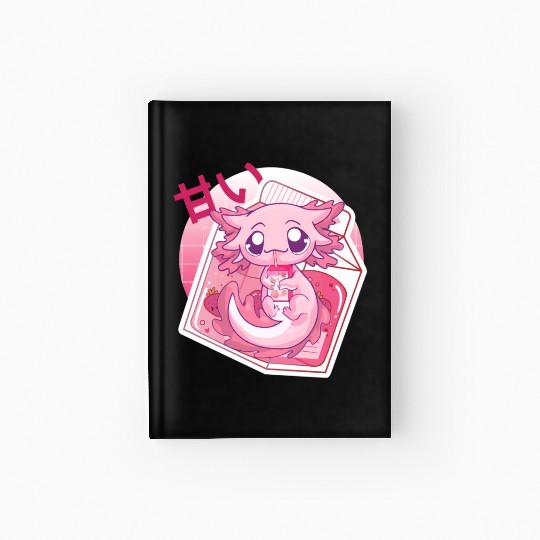 Axolotl Pastel Goth Strawberry Milk Shake Anime Ja Hardcover Journal