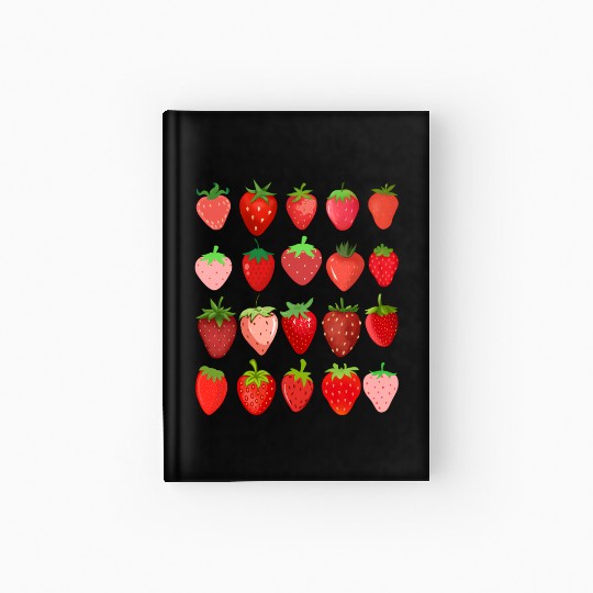 Cottagecore Kawaii Strawberry Aesthetic Hardcover Journal