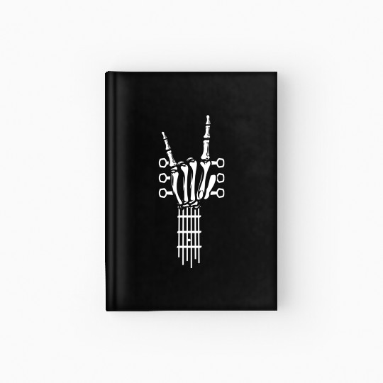 Rock And Roll Rock On Guitar Neck eleton Hardcover Journal