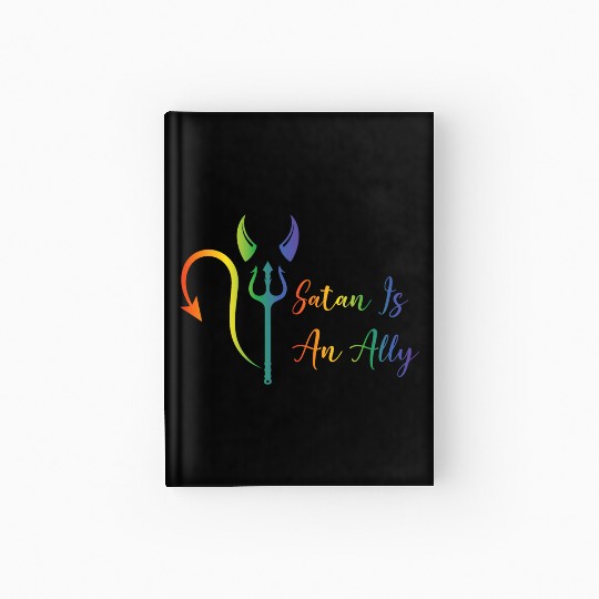 Funny Hail Gay Satan Lgbt Goth Gay Pride Baphomet Hardcover Journal