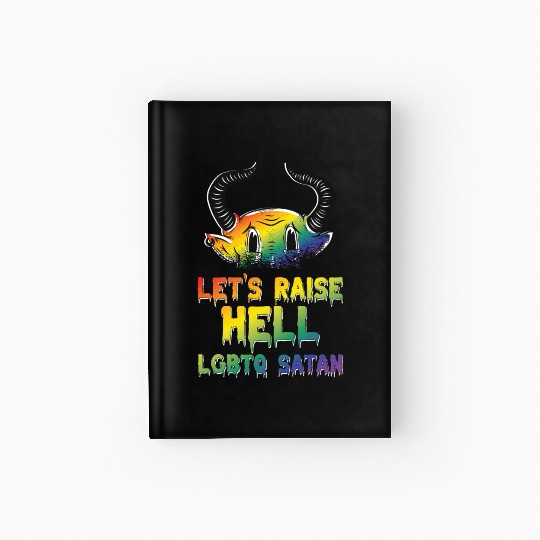 Funny Hail Gay Satan Lgbt Goth Gay Pride Baphomet Hardcover Journal