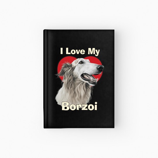 I Love My Borzoi Puppy Hardcover Journal
