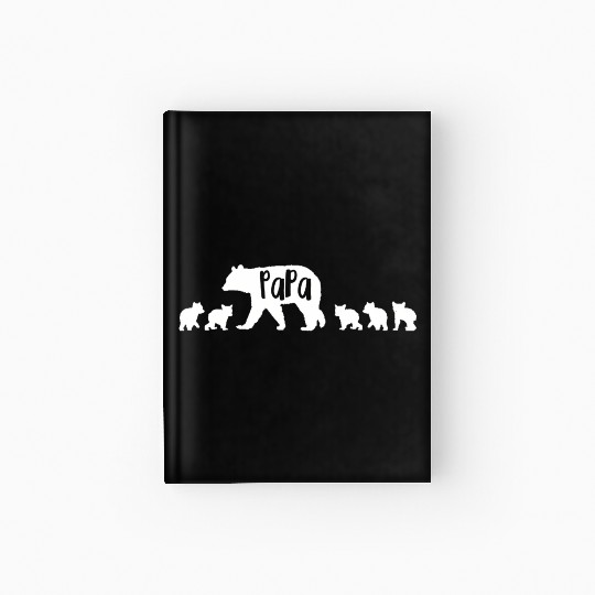 Papa Bear Dad Father With 5 Five Cubs Hardcover Journal