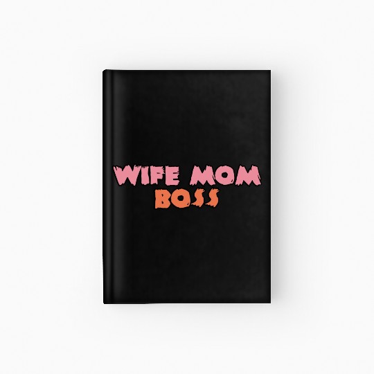 Wife mom boss green Hardcover Journal