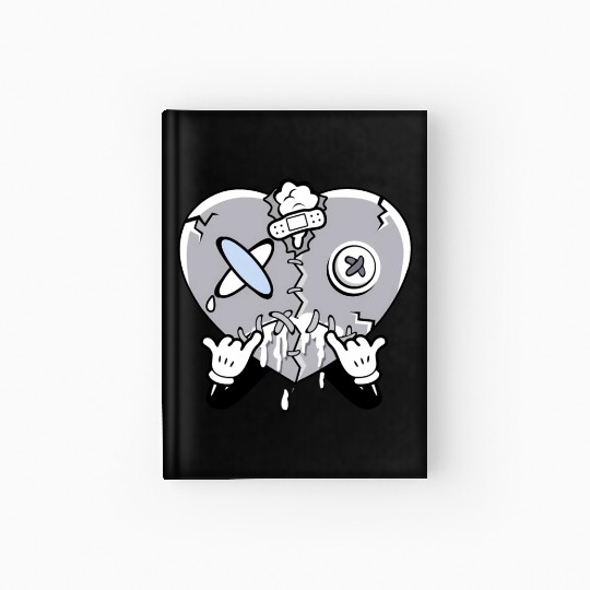 Heart Crying Cement Grey 11S Hardcover Journal