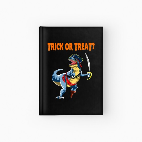 Trick or Treat Halloween Dinosaur T rex Pirate Hardcover Journal