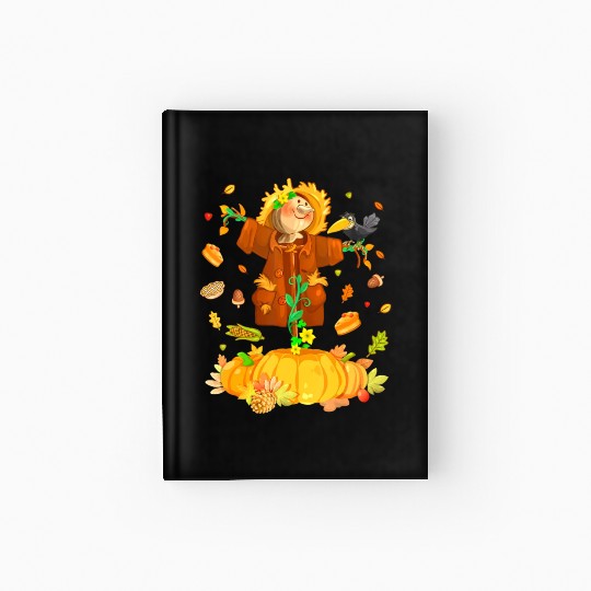 Scarecrow Pumpkin Garden Hello Thanksgiving Hardcover Journal