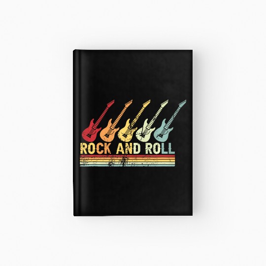 Vintage Retro Rock And Roll Guitar Music Hardcover Journal