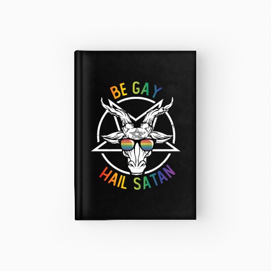 Rainbow Satan Lgbt Goth Gay Pride Baphomet Be Gay Hardcover Journal