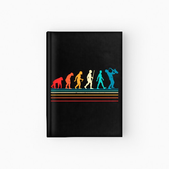 Saxophone Retro Vintage Evolution Of Hardcover Journal