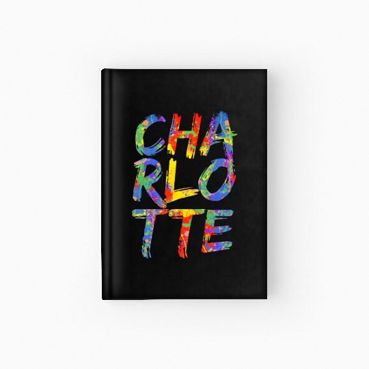 Charlotte Artwork Colorful Rainbow Carolina Hardcover Journal