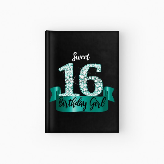 Turquoise Black Sweet 16 Style I 16Th Hardcover Journal