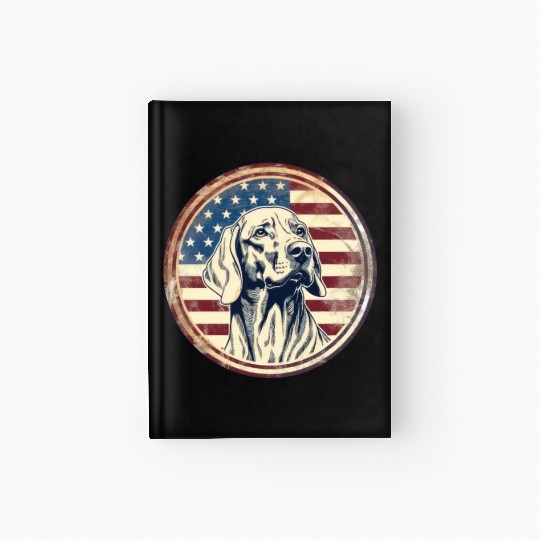 American Flag Dog Design Hardcover Journal