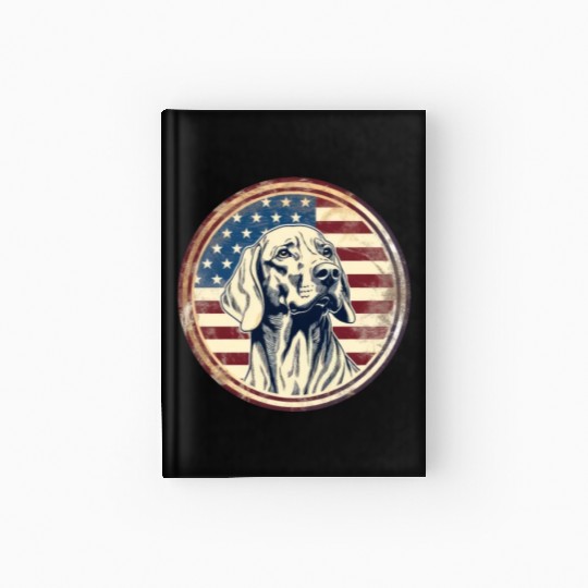 American Flag Dog Design Hardcover Journal