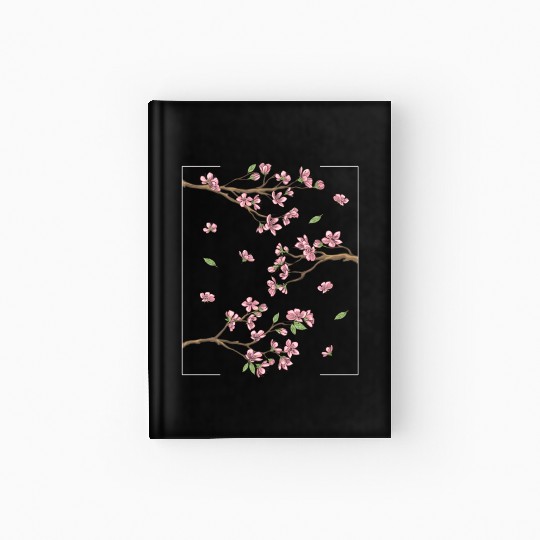 Aesthetic Japanese Style Cherry Blossom Tree Hardcover Journal