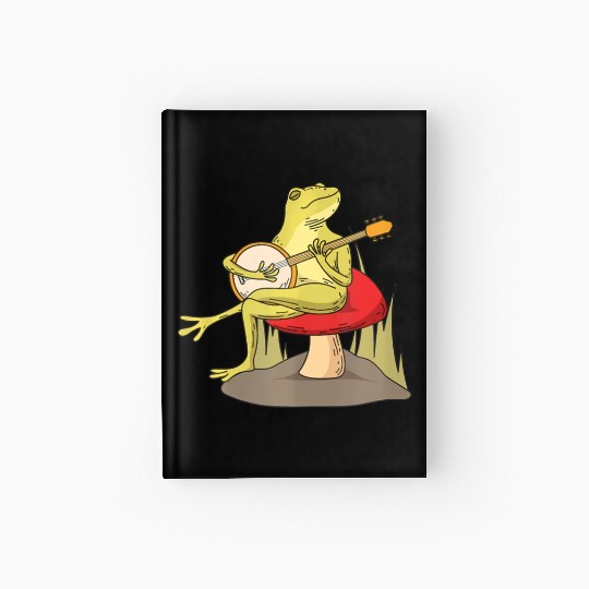 Cottagecore Aesthetic Frog Lover Banjo Player Hardcover Journal