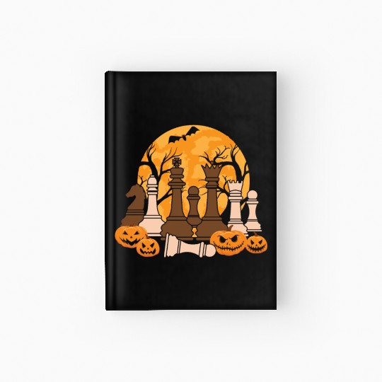 Chess Halloween Trick Or Treat Chess Board Game Hardcover Journal