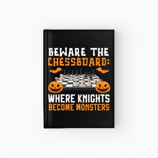 Chess Halloween Trick Or Treat Chess Board Game Hardcover Journal