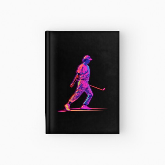 Golfer Golf Player Golfing 80s 90s Retro Hardcover Journal