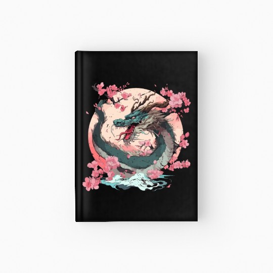 Japanese Dragon Cool Fantasy Chinese Asian Dragon Hardcover Journal