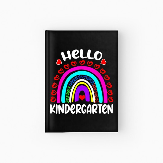 Hello Kindergarten Rainbow Heart Back To School Hardcover Journal