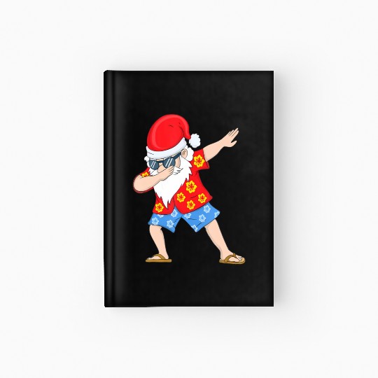 Christmas in July Santa Hawaiian Dabbing Santa Hardcover Journal