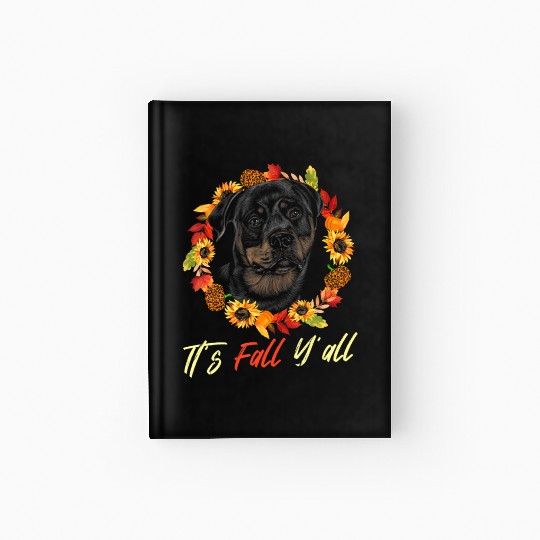 Rottweiler Autumn Leopard Pumpkin Dog Lover Hardcover Journal