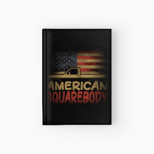 American Flag Square Body American Squarebody Truc Hardcover Journal