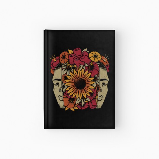 Frida Kahlo Head Flowers Hardcover Journal
