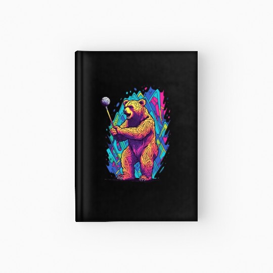 Golfer Grizzly Bear Golf Club Golfing Golf Player Hardcover Journal