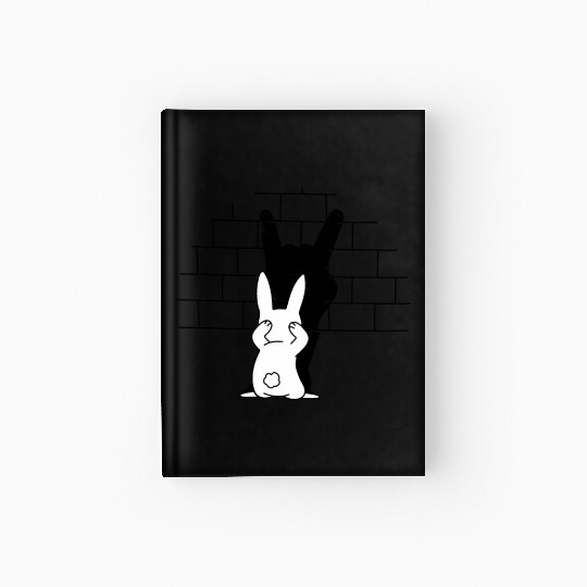 Rabbit Hand Shadow Rock And Roll Bunny Hardcover Journal