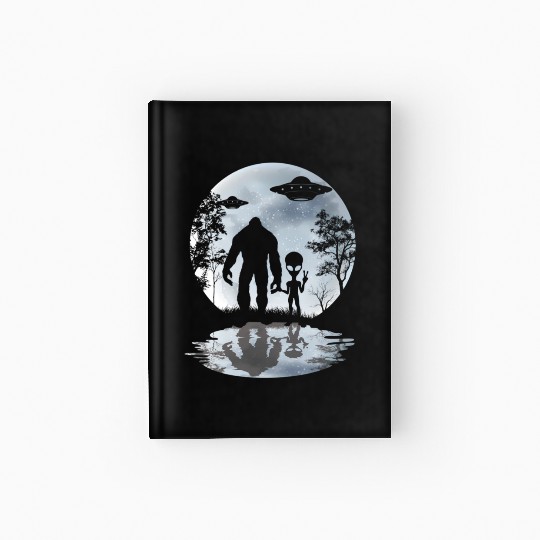 Alien Bigfoot Moon Sasquatch Ufo Extraterrestrial Hardcover Journal