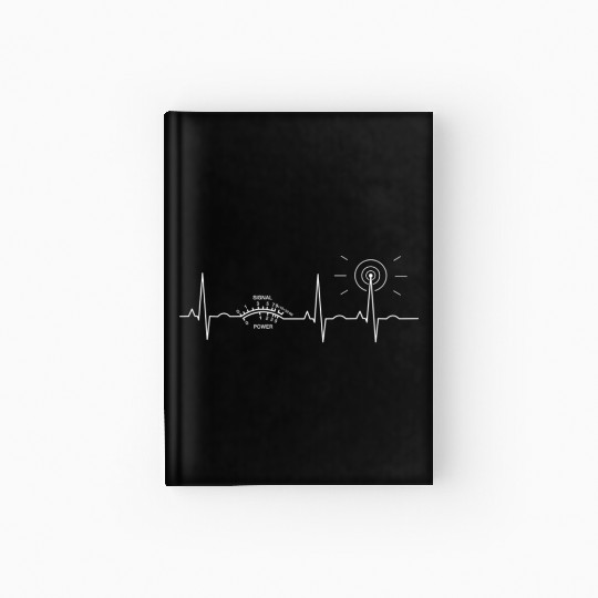Ham radio heartbeat motif Hardcover Journal