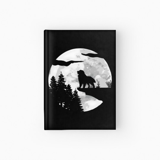 Dog Owner Full Moon At Night Pet Bernese Mountain Hardcover Journal