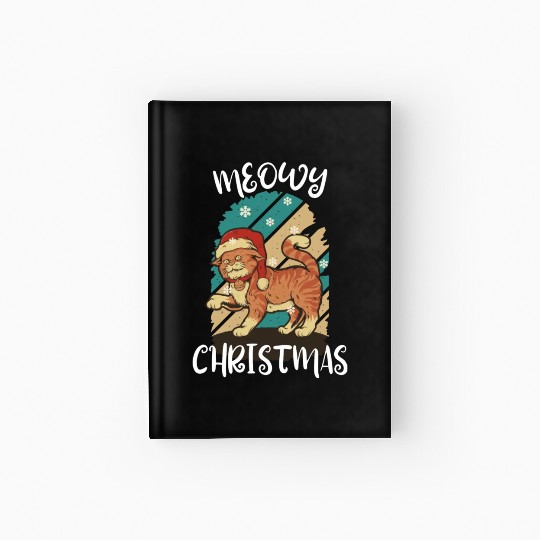 Funny Cat Lover Meowy Christmas Hardcover Journal