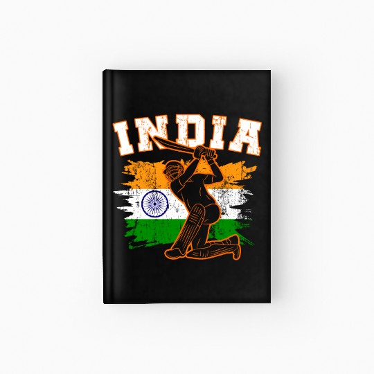 India Flag Indian Cricket Jersey Fans Player Coach Hardcover Journal