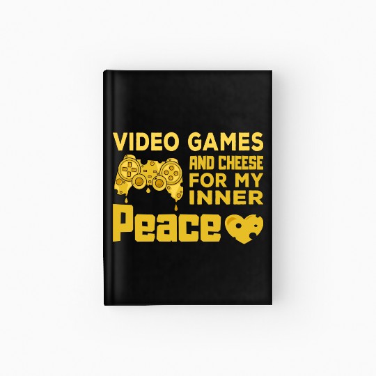 Video Games Gaming Cheese Love Gift Hardcover Journal