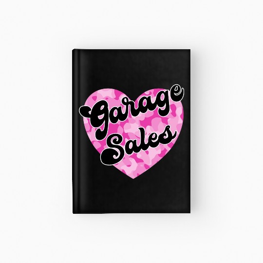 Garage Sales pink camo heart Hardcover Journal